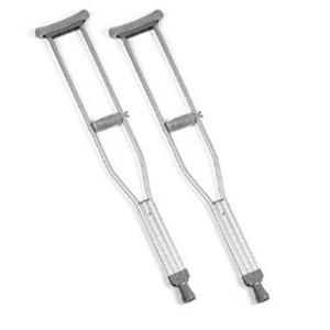 One Pair Aluminum Crutches- 46- 66, up to 350 lbs